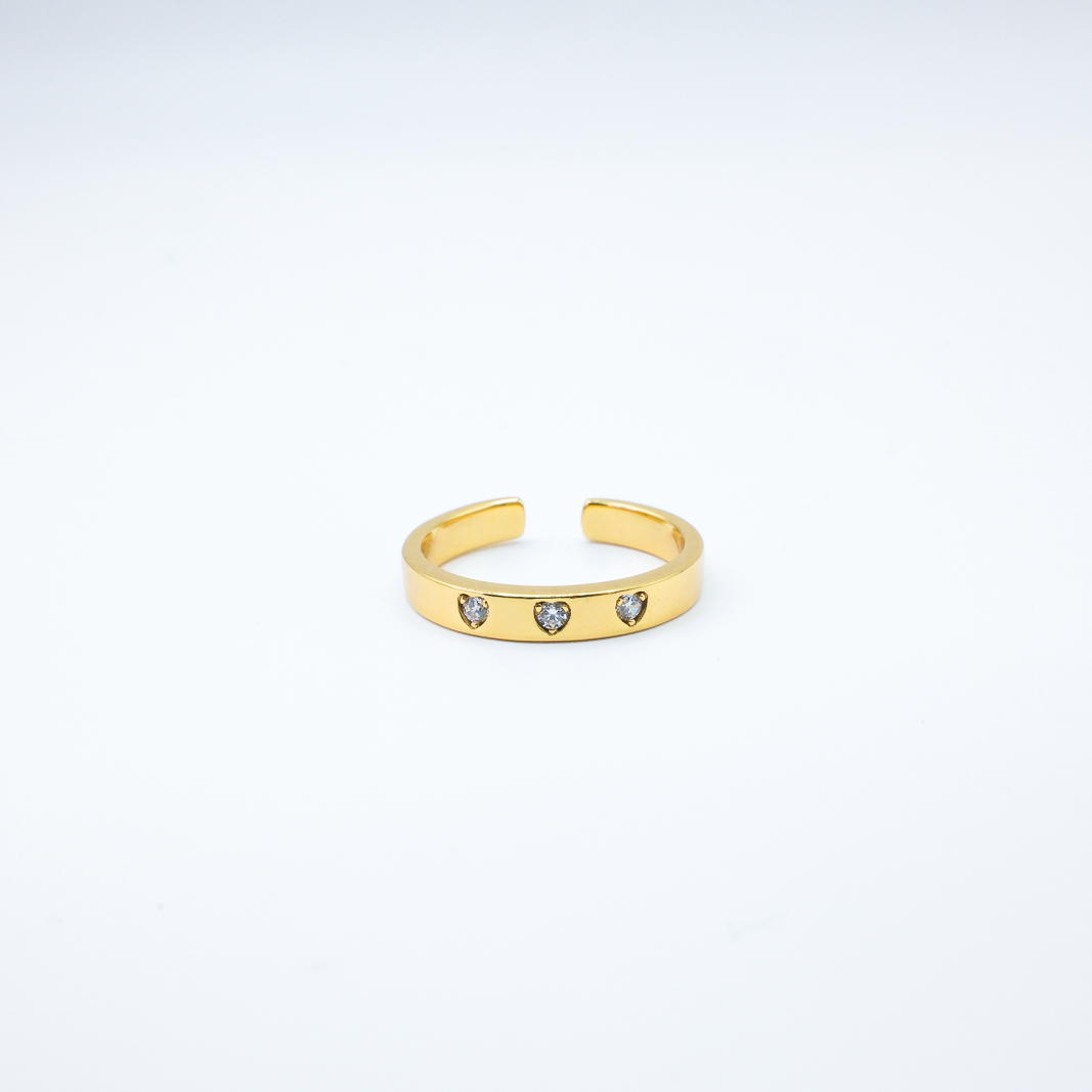 Three of Hearts Ring